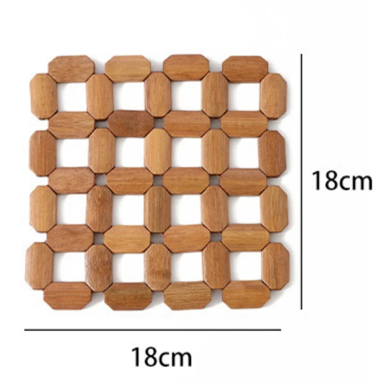 Bamboo Coaster Square Mat Heat