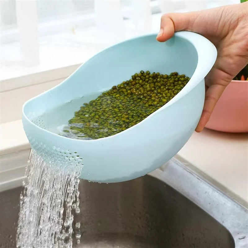 Multi-functional Rice Washer Basket Household Kitchen Washing Screen Basin-4