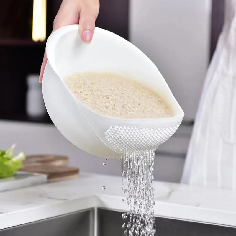Multi-functional Rice Washer Basket Household Kitchen Washing Screen Basin-7