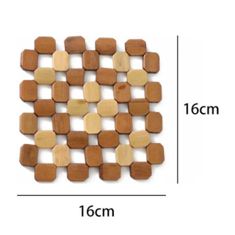 Bamboo Coaster Square Mat Heat