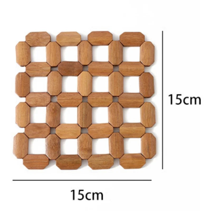 Bamboo Coaster Square Mat Heat