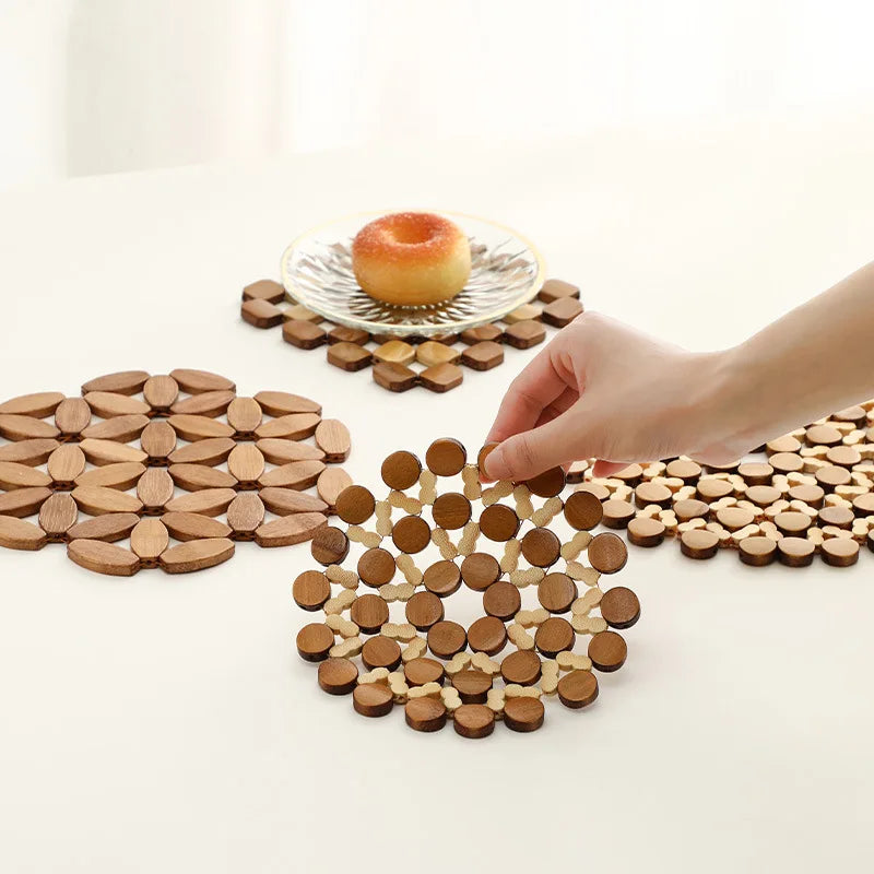 Bamboo Coaster Square Mat Heat