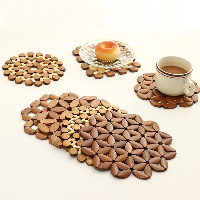 Bamboo Coaster Square Mat Heat